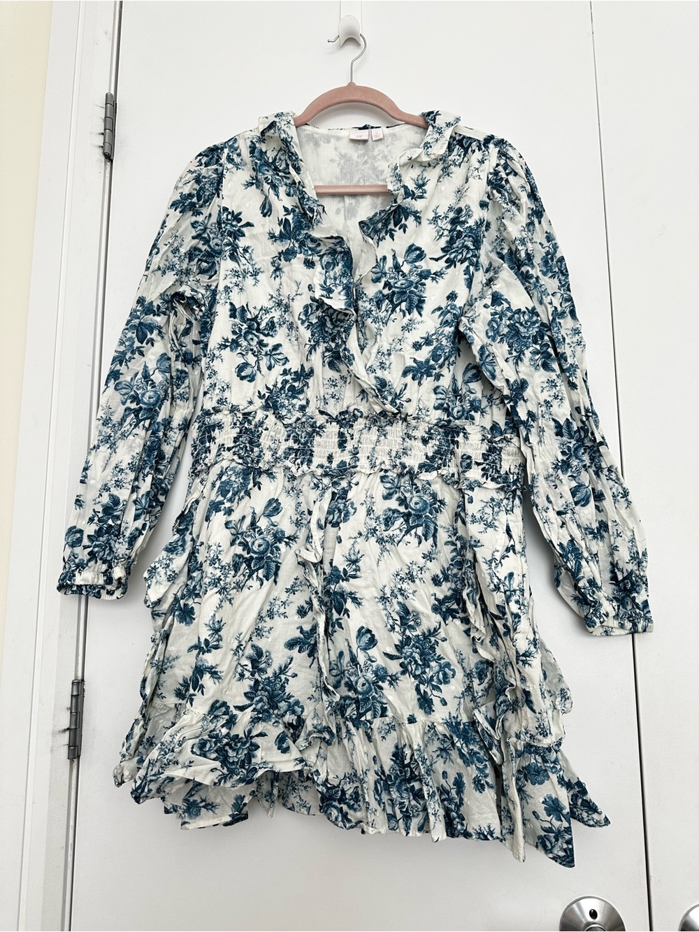 LoveShackFancy Gap Collab Blue Floral Dress